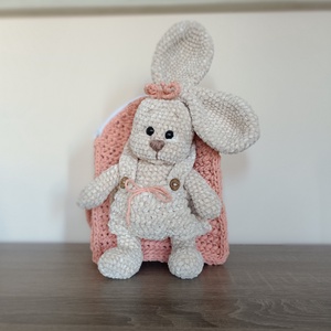 Horgolt nyuszis hátizsák 2in1 - Meska.hu