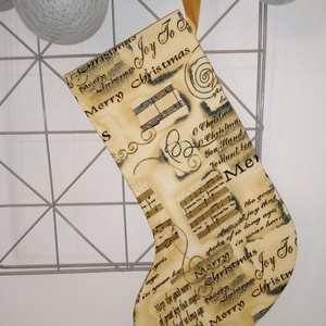 Nagy Mikulás csizma - Arany kottás, Karácsony, Mikulás, Mikulás zsák, Varrás, Mindenmás, MESKA