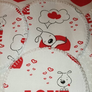 Szerelmes kiskutyás-arctisztító korong csomag 8db-os+neszesszer - szépségápolás - arcápolás - arctisztító korong - Meska.hu