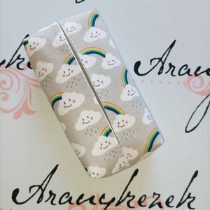 Cuki felhő és szivárvány mintájú-bélelt papírzsebkendő tartó, Táska & Tok, Pénztárca & Más tok, Zsebkendőtartó tok, Varrás, MESKA