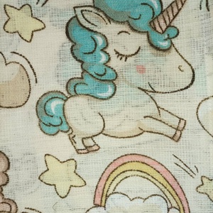 Unicornisos beige-Textilpelus XXL méretben-babatakaró-büfcsikendő-pelenkázóalátét-ölelőkendő - szépségápolás - pelenka & babaápolás - pelenka - Meska.hu