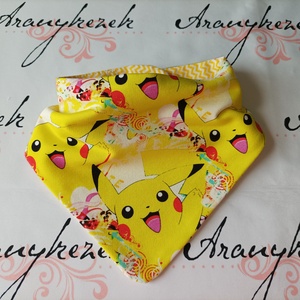 Pikachu mintás nyálkendő - ruha & divat - babaruha & gyerekruha - előke & nyálkendő - Meska.hu