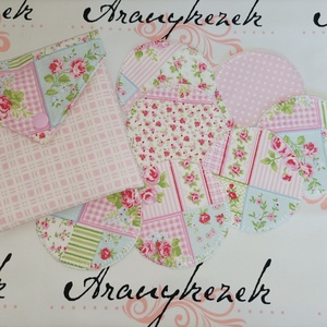 Rózsás-patchwork mintás  arctisztítókorongok 8db+neszesszer, Szépségápolás, Arcápolás, Arctisztító korong, Varrás, Mindenmás, Meska