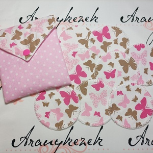 Pillangós-rózsaszín-pink-arctisztítókorong csomag 8db+neszesszer - Meska.hu