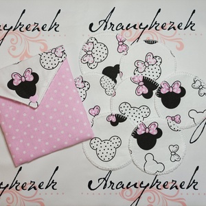 Minnie-rózsaszín-arctisztítókorong csomag 8db+neszesszer, Szépségápolás, Arcápolás, Arctisztító korong, Varrás, Mindenmás, MESKA