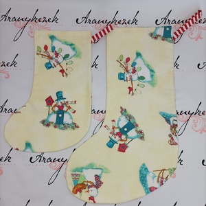 Nagy Mikulás csizma - Arany kottás - karácsony - mikulás - mikulás zsák - Meska.hu