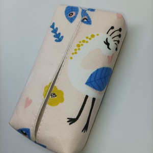 Pávás-bélelt papírzsebkendő tartó, Táska & Tok, Pénztárca & Más tok, Zsebkendőtartó tok, Varrás, MESKA