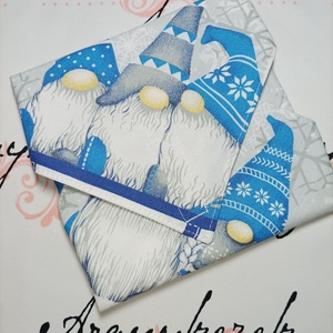 Manók rénszarvas szánon-kék-újraszalvéta, Otthon & Életmód, Konyhafelszerelés, tálalás, Konyhai textil, Szalvéta, Varrás, Mindenmás, MESKA