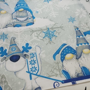 Manók rénszarvas szánon-kék-újraszalvéta - otthon & életmód - konyhafelszerelés, tálalás - konyhai textil - szalvéta - Meska.hu