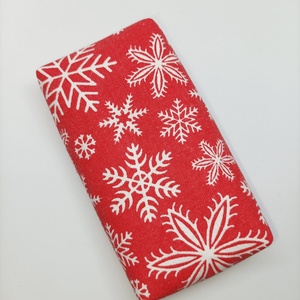 Piros  hópelyhes mintával-bélelt papírzsebkendő tartó - táska & tok - pénztárca & más tok - zsebkendőtartó tok - Meska.hu
