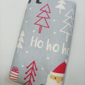 Szürke Télapós- HO HO HO-bélelt papírzsebkendő tartó - táska & tok - pénztárca & más tok - zsebkendőtartó tok - Meska.hu