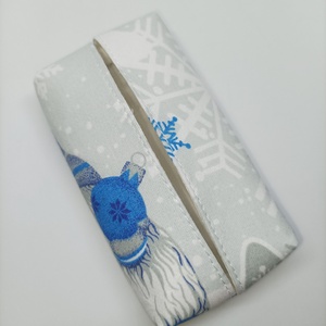 Manó-kék-bélelt papírzsebkendő tartó - táska & tok - pénztárca & más tok - zsebkendőtartó tok - Meska.hu