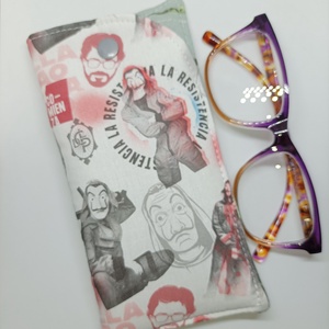 Szemüvegtok-Napszemüvegtok-A nagy pénzrablás-prémium pamutvászonból - táska & tok - pénztárca & más tok - szemüvegtok - Meska.hu