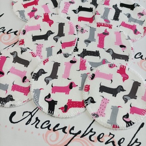 Rózsaszín tacsis mintás  arctisztítókorongok 8db+neszesszer - szépségápolás - arcápolás - arctisztító korong - Meska.hu