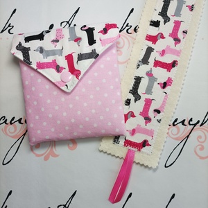 Rózsaszín tacsis mintás  arctisztítókorongok 8db+neszesszer - szépségápolás - arcápolás - arctisztító korong - Meska.hu