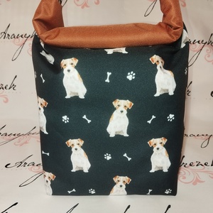 Jack Russell terrier-Vízhatlan uzsonnás tasak kézben vihető-Vállon is viheted egy megvásárolható pánttal - Meska.hu