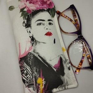 Szemüvegtok-Frida Kahlo ll.-prémium pamutvászonból, Táska & Tok, Pénztárca & Más tok, Szemüvegtok, Varrás, Mindenmás, MESKA