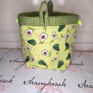 Avokádós összehúzható uzsonnás tasak - táska & tok - uzsonna- & ebéd tartó - ebéd tasak, doboz - Meska.hu