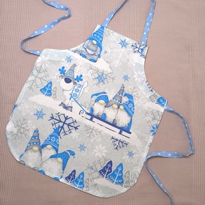 Kötény ovisoknak-Karácsonyi manók rénszarvas szánon, Otthon & Életmód, Konyhafelszerelés, tálalás, Konyhai textil, Kötény, Varrás, MESKA