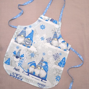 Kötény ovisoknak-Karácsonyi manók rénszarvas szánon, Otthon & Életmód, Konyhafelszerelés, tálalás, Konyhai textil, Kötény, Varrás, MESKA