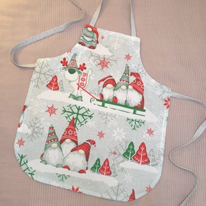 Kötény ovisoknak-Karácsonyi manók rénszarvas szánon, Otthon & Életmód, Konyhafelszerelés, tálalás, Konyhai textil, Kötény, Varrás, MESKA