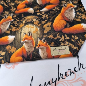 Rókapár-Vízálló uzsonnás tasak kézben vihető-PUL béléssel-Vállon is viheted egy megvásárolható pánttal - táska & tok - uzsonna- & ebéd tartó - ebéd tasak, doboz - Meska.hu