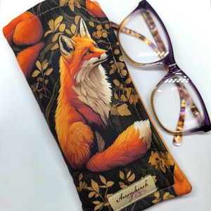 Szemüvegtok-Napszemüvegtok-Rókás-vízálló vászonból - Meska.hu