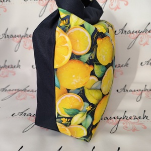 Citrom mintás-Vízálló uzsonnás tasak kézben vihető-PUL béléssel-Vállon is viheted egy megvásárolható pánttal - táska & tok - uzsonna- & ebéd tartó - ebéd tasak, doboz - Meska.hu