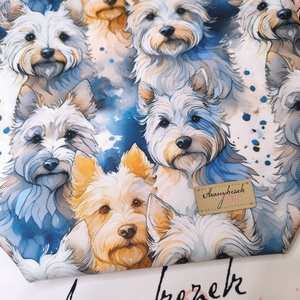 Westie-Vízálló uzsonnás tasak kézben vihető-PUL béléssel - táska & tok - uzsonna- & ebéd tartó - ebéd tasak, doboz - Meska.hu