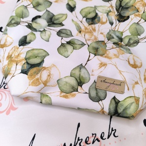 Eukaliptuszos-Vízálló uzsonnás tasak kézben vihető-PUL béléssel-Vállon is viheted egy megvásárolható pánttal - táska & tok - uzsonna- & ebéd tartó - ebéd tasak, doboz - Meska.hu