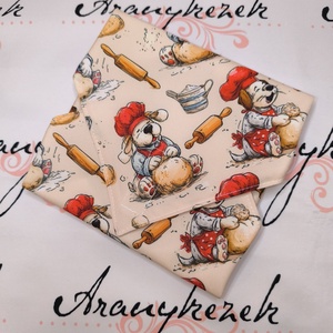 Szakács kutyus-újraszalvéta-prémium minőségű pamutvászonból  - Meska.hu