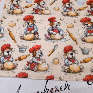 Szakács kutyus-újraszalvéta-prémium minőségű pamutvászonból  - táska & tok - uzsonna- & ebéd tartó - szendvics csomagoló - Meska.hu