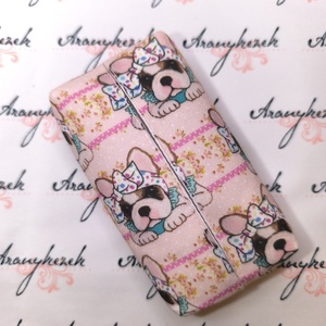 Francia bulldogos-bélelt papírzsebkendő tartó, Táska & Tok, Pénztárca & Más tok, Zsebkendőtartó tok, Varrás, Mindenmás, MESKA