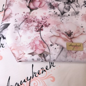 Rózsás-Vízálló uzsonnás tasak kézben vihető-PUL béléssel-Vállon is viheted egy megvásárolható pánttal - táska & tok - uzsonna- & ebéd tartó - ebéd tasak, doboz - Meska.hu