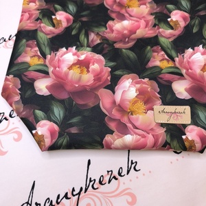 Bazsarózsás-Vízálló uzsonnás tasak kézben vihető-PUL béléssel-Vállon is viheted egy megvásárolható pánttal - táska & tok - uzsonna- & ebéd tartó - ebéd tasak, doboz - Meska.hu