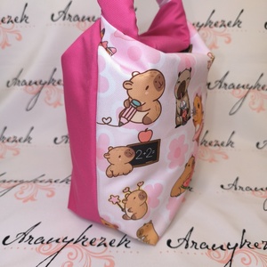 Capybarás-Vízálló uzsonnás tasak kézben vihető-PUL béléssel-Vállon is viheted egy megvásárolható pánttal - táska & tok - uzsonna- & ebéd tartó - ebéd tasak, doboz - Meska.hu