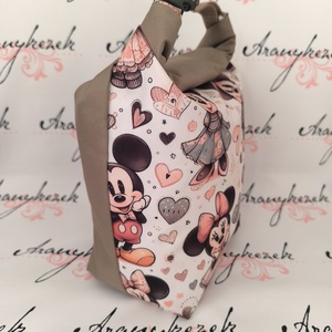 Minnie és Mickey-Vízálló uzsonnás tasak kézben vihető-PUL béléssel-Vállon is viheted egy megvásárolható pánttal - táska & tok - uzsonna- & ebéd tartó - ebéd tasak, doboz - Meska.hu