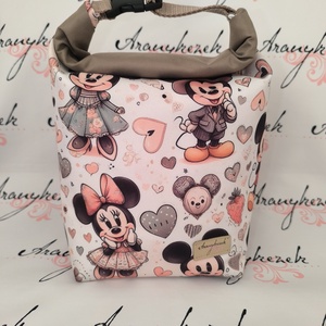 Minnie és Mickey-Vízálló uzsonnás tasak kézben vihető-PUL béléssel-Vállon is viheted egy megvásárolható pánttal - Meska.hu