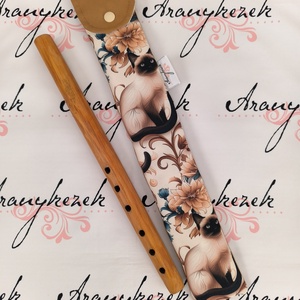 Sziámi macskás-vízlepergetős vászonból-furulyatok  , Könyv & Zene, Hangszer & Hangszertok, Varrás, MESKA