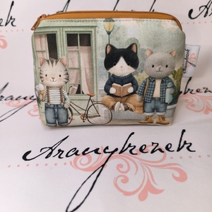 Cicák a kerítésnél mintás neszesszer S méretben , Táska & Tok, Neszesszer, Varrás, Mindenmás, MESKA