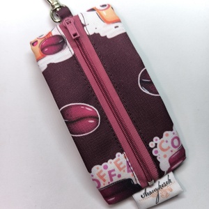 Cuki kávé mintás kulcstartó- Vízálló design mintás anyagból - táska & tok - kulcstartó & táskadísz - kulcstartó - Meska.hu