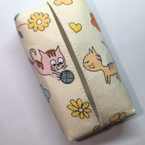 Cica mintás-zsepitartó, Táska & Tok, Pénztárca & Más tok, Zsebkendőtartó tok, Varrás, Mindenmás, MESKA