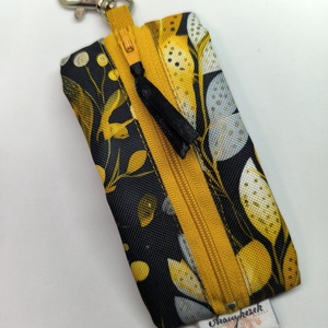 Arany levél mintás kulcstartó- Vízálló design mintás anyagból, Táska & Tok, Kulcstartó & Táskadísz, Kulcstartó, Varrás, Mindenmás, MESKA