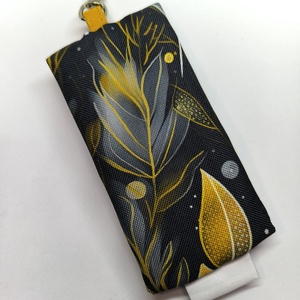 Arany levél mintás kulcstartó- Vízálló design mintás anyagból - táska & tok - kulcstartó & táskadísz - kulcstartó - Meska.hu