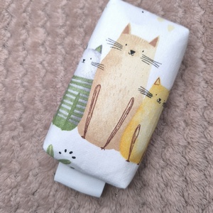 Zöld cicás-bélelt papírzsebkendő tartó - Meska.hu