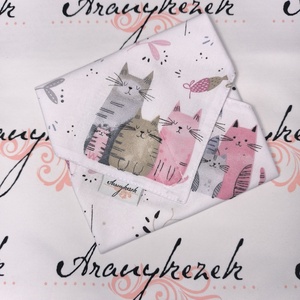 Rózsaszín cicás újraszalvéta - Meska.hu