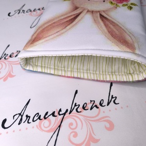  Könyvtok-tablet vagy e-book tok-KISEBB-Nyuszis-Prémium pamutvászonból, egyedi tervezésű hátoldallal - könyv & zene - könyvtok - Meska.hu