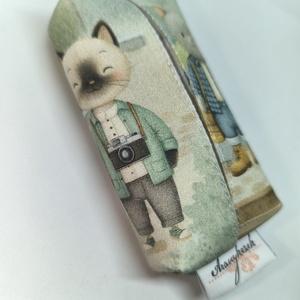 Cica város lakói-bélelt papírzsebkendő tartó  - táska & tok - pénztárca & más tok - zsebkendőtartó tok - Meska.hu