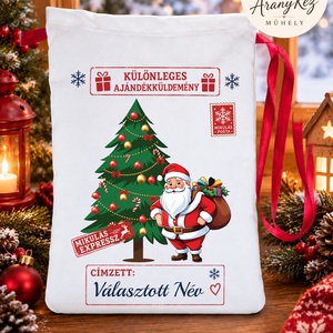 Névre szóló Mikulás zsák, Télapó - Meska.hu