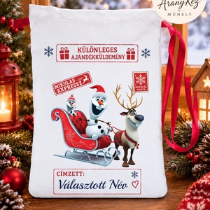 Névre szóló Mikulás zsák, Olaf - Meska.hu